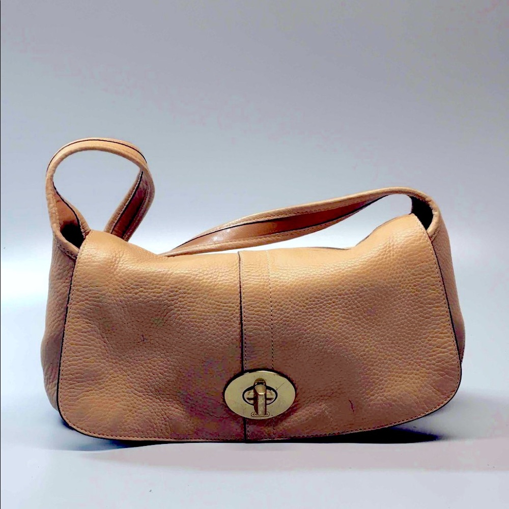 Legacy Candace Textured Camel Leather Shoulder Bag